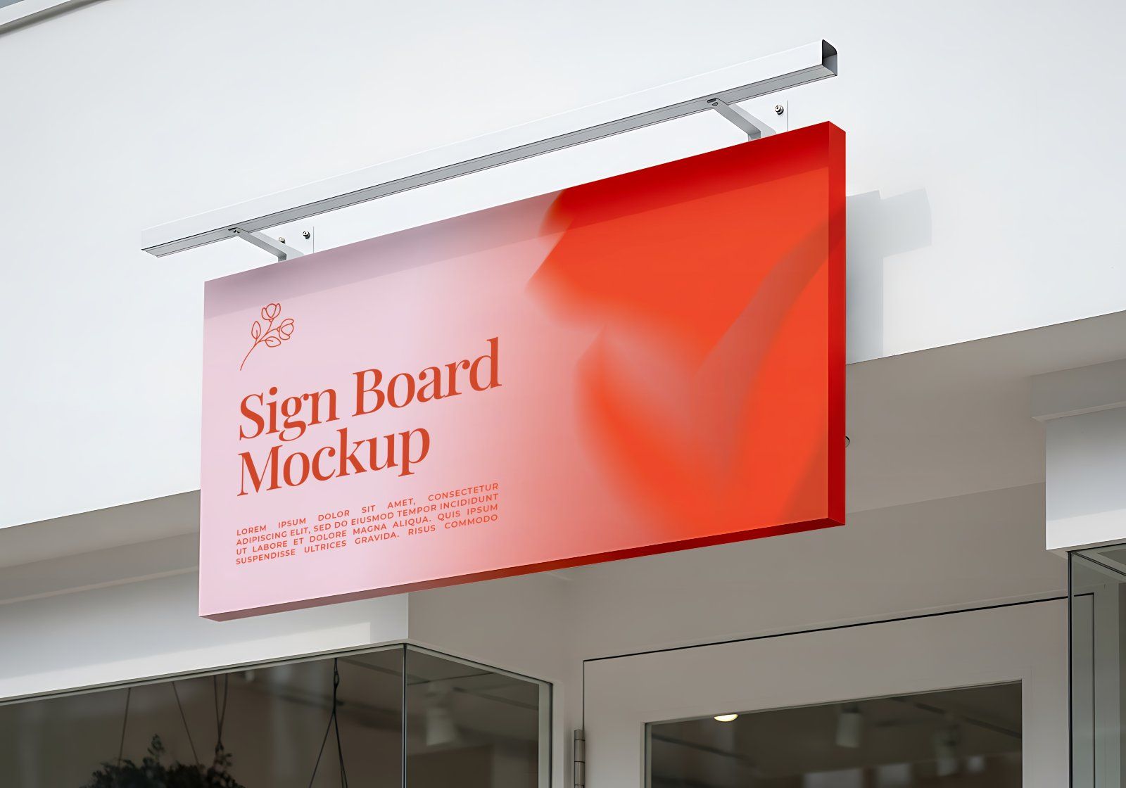 Premium Branding Red Florist Store Mockup