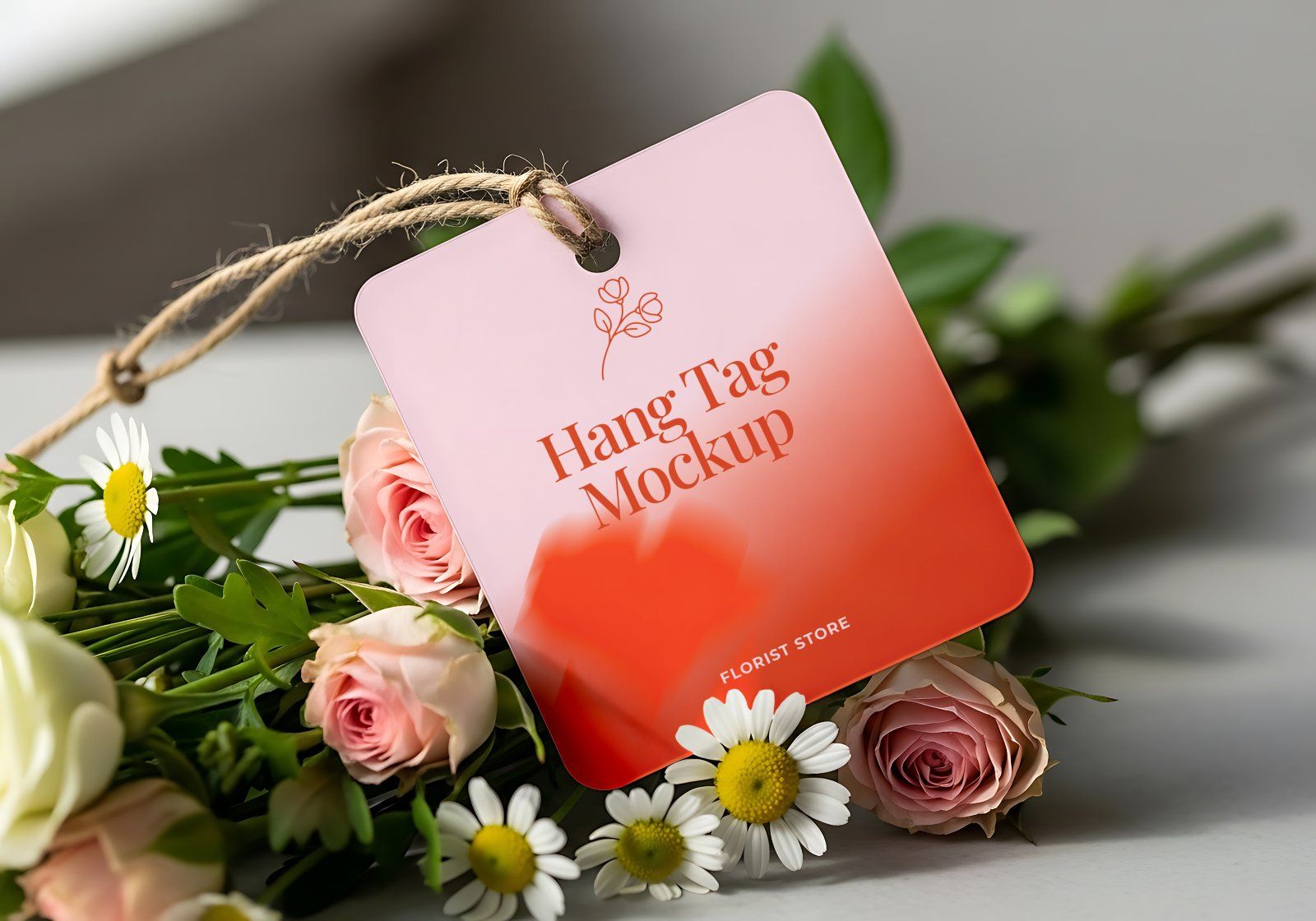 Premium Branding Red Florist Store Mockup