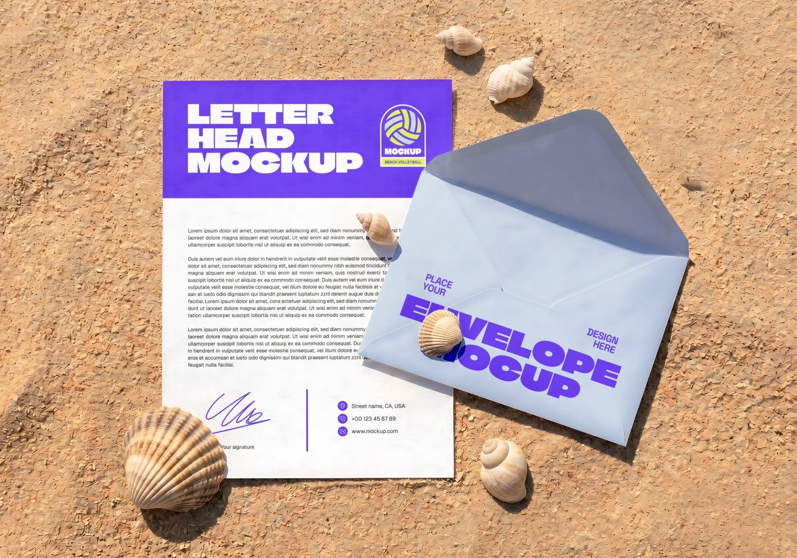 Premium Beach Volley & Summer Sports Branding Mockup Bundle – 15 Aesthetic PSD Scenes for Athletic I