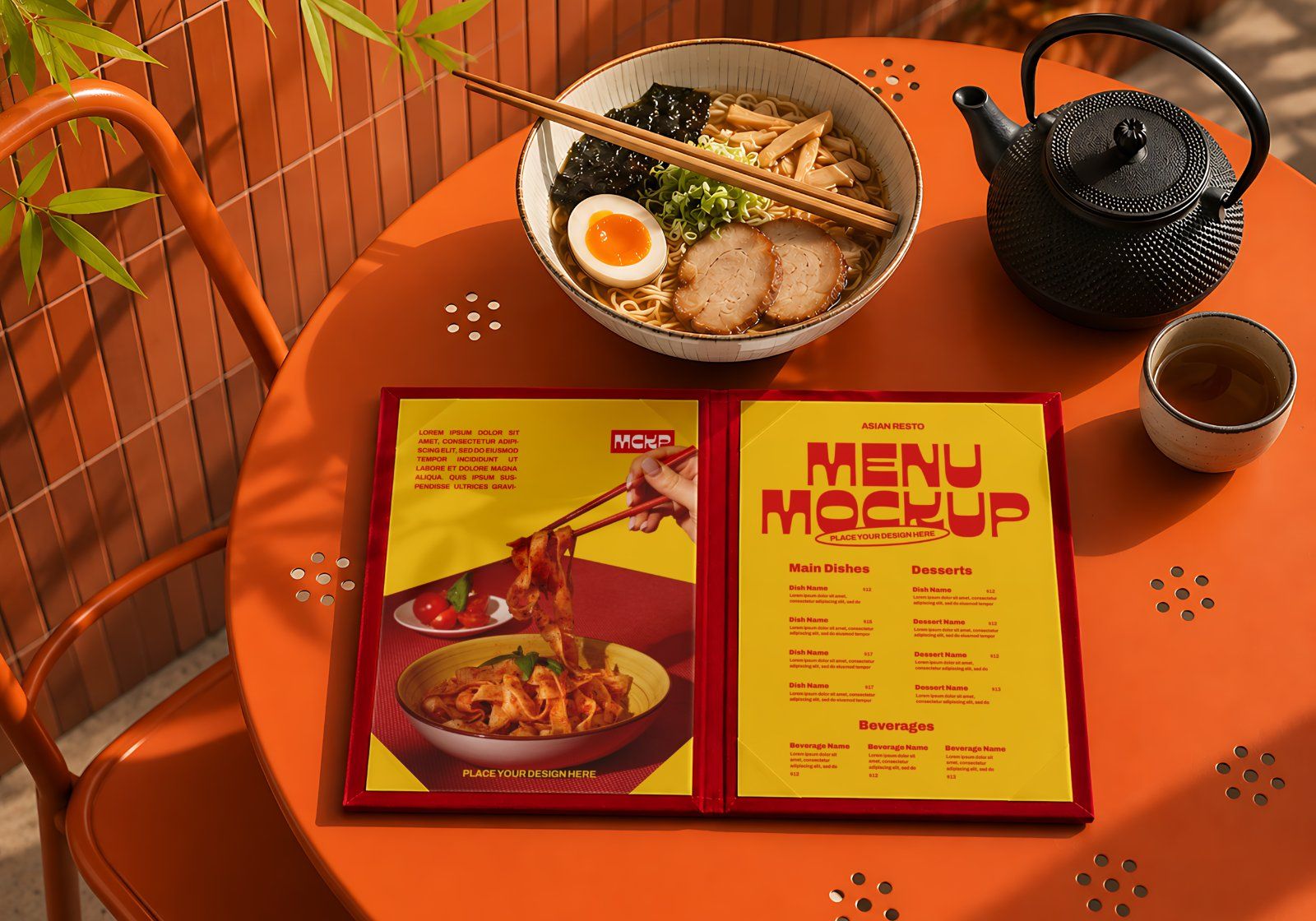 Premium Asian Restaurant Branding Mockup Bundle – 15 Aesthetic PSD Scenes for Cafe, Diner & Food Pac