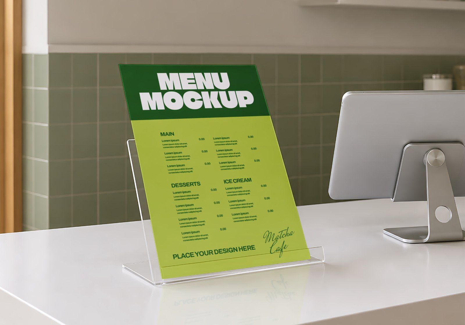 Premium Matcha Cafe Branding Mockup Bundle – 15 Aesthetic PSD Scenes for Tea House, Bakery & Packagi