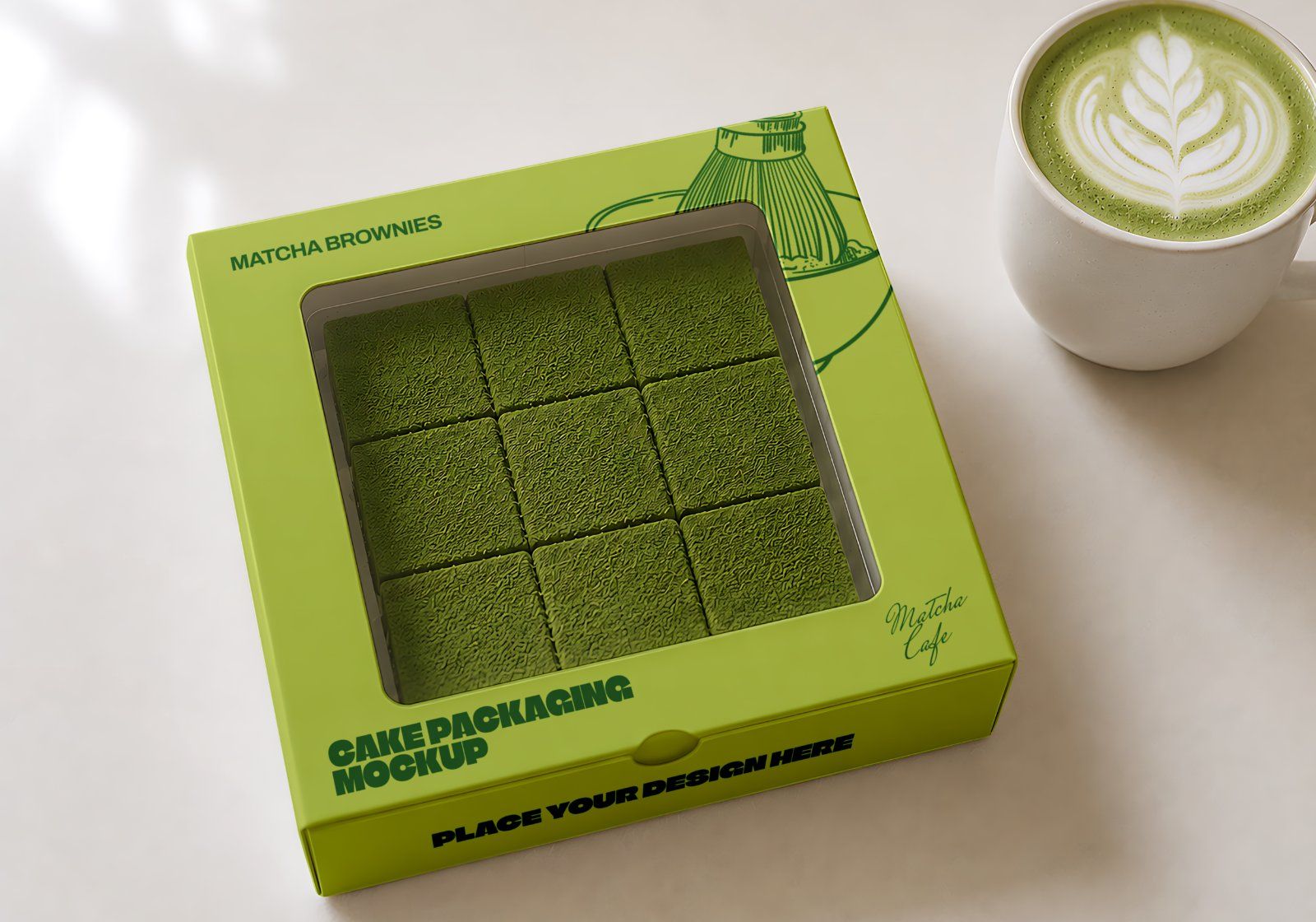 Premium Matcha Cafe Branding Mockup Bundle – 15 Aesthetic PSD Scenes for Tea House, Bakery & Packagi