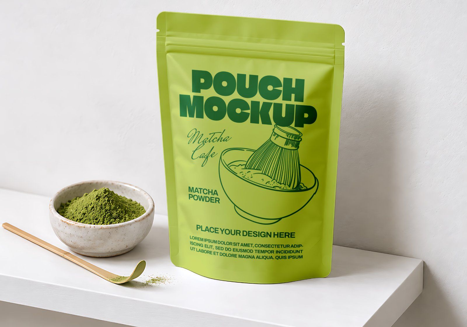 Premium Matcha Cafe Branding Mockup Bundle – 15 Aesthetic PSD Scenes for Tea House, Bakery & Packagi