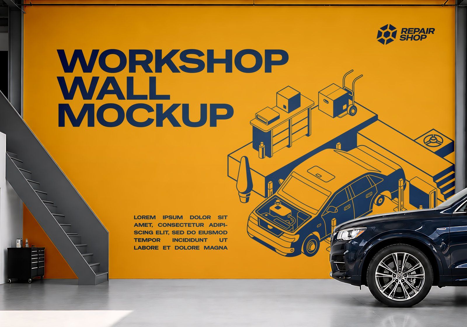 Premium Branding Car Repair Shop Mockup — image 8