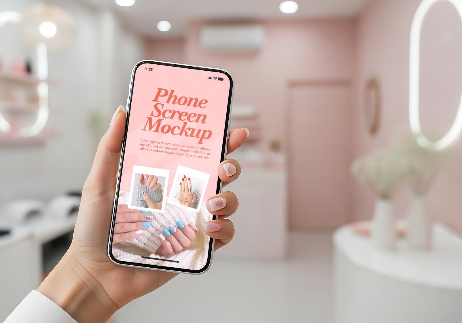 Nail Art Studio Mockup Bundle – 15 PSD Templates for Beauty Salon & Manicure Branding