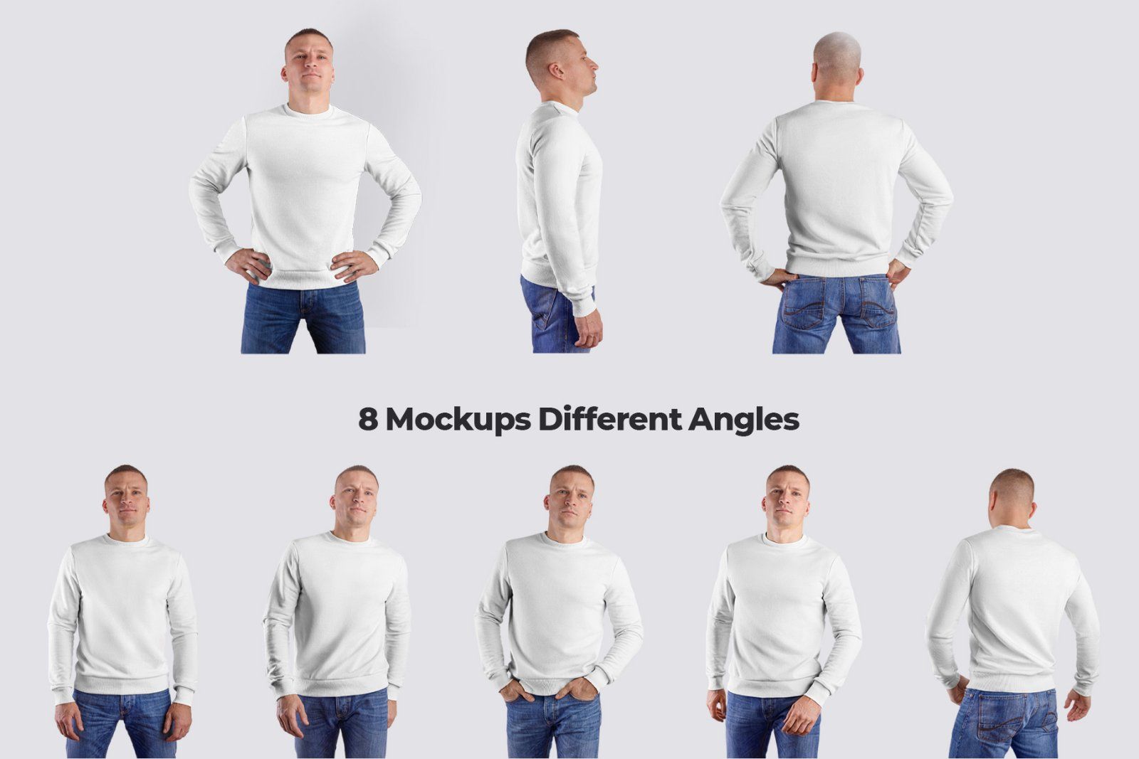 8 Mockups Mens Sweatshirt