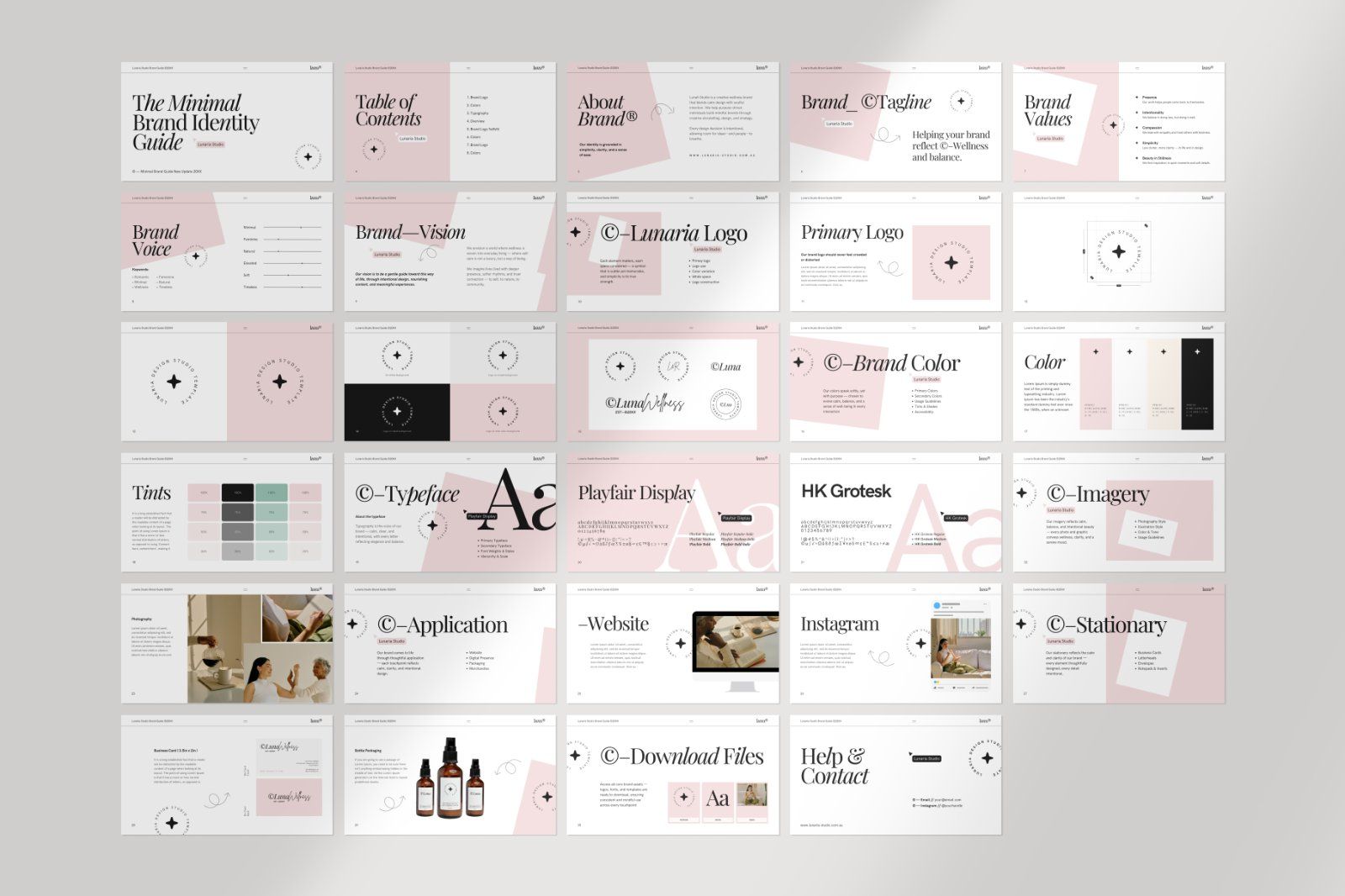 Lunaria Minimal Brand Guide Canva