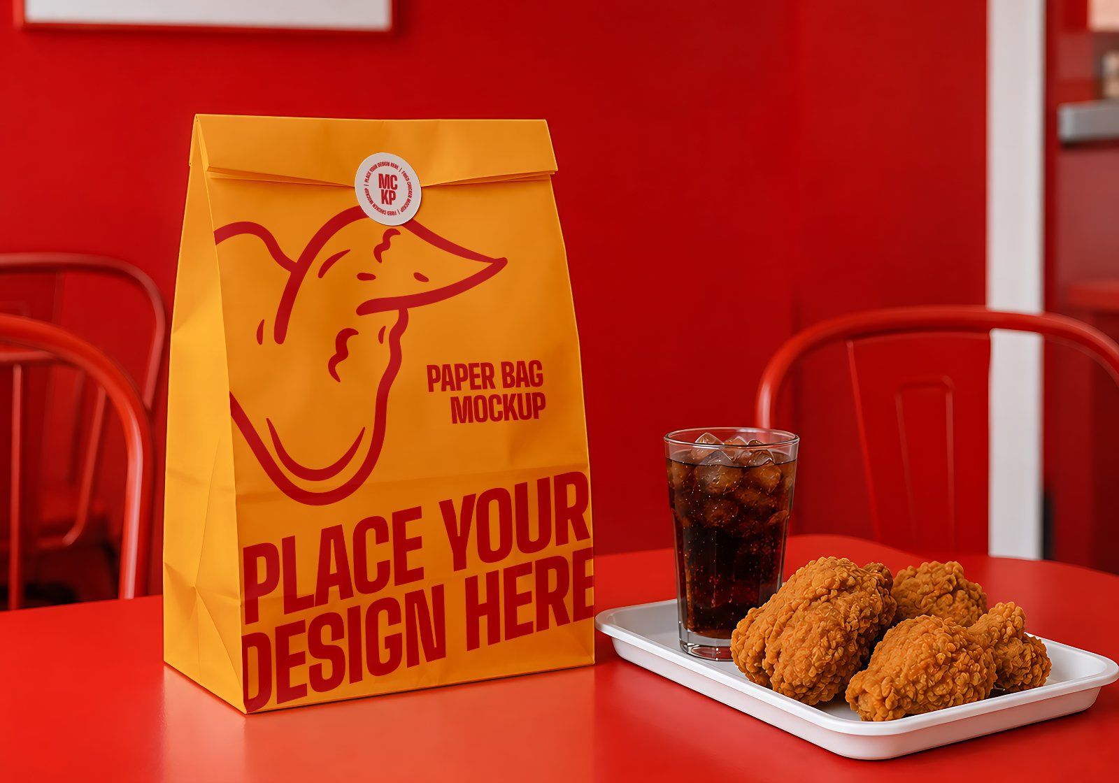 Premium Branding Red Orange Coffee Shop Mockup — image 8
