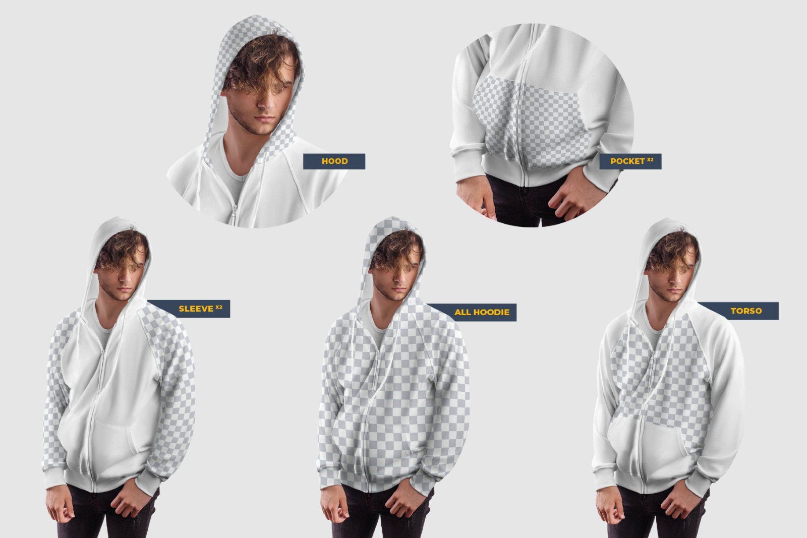 10 Men's Zip Hoodie Mockups — image 7