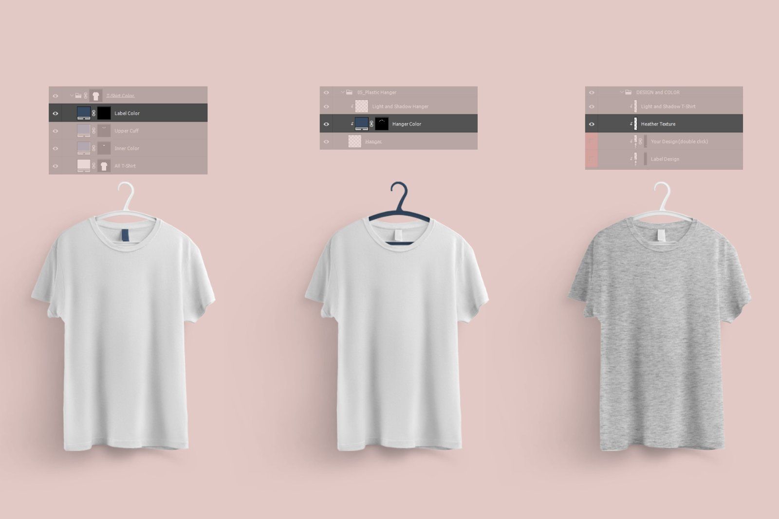 2 Mockups  T-shirts With 6 Different Hangers — image 6