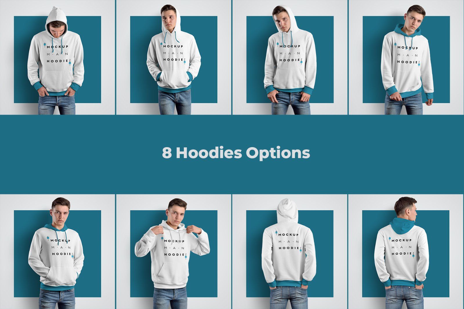 8 Mockups Hoodie on the Man