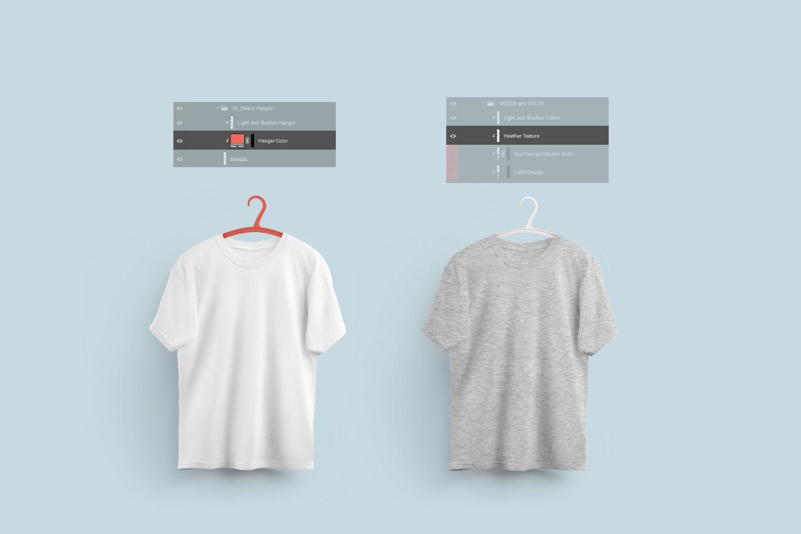 2 Mockups Oversized T-shirts On 6 Different Hangers — image 6