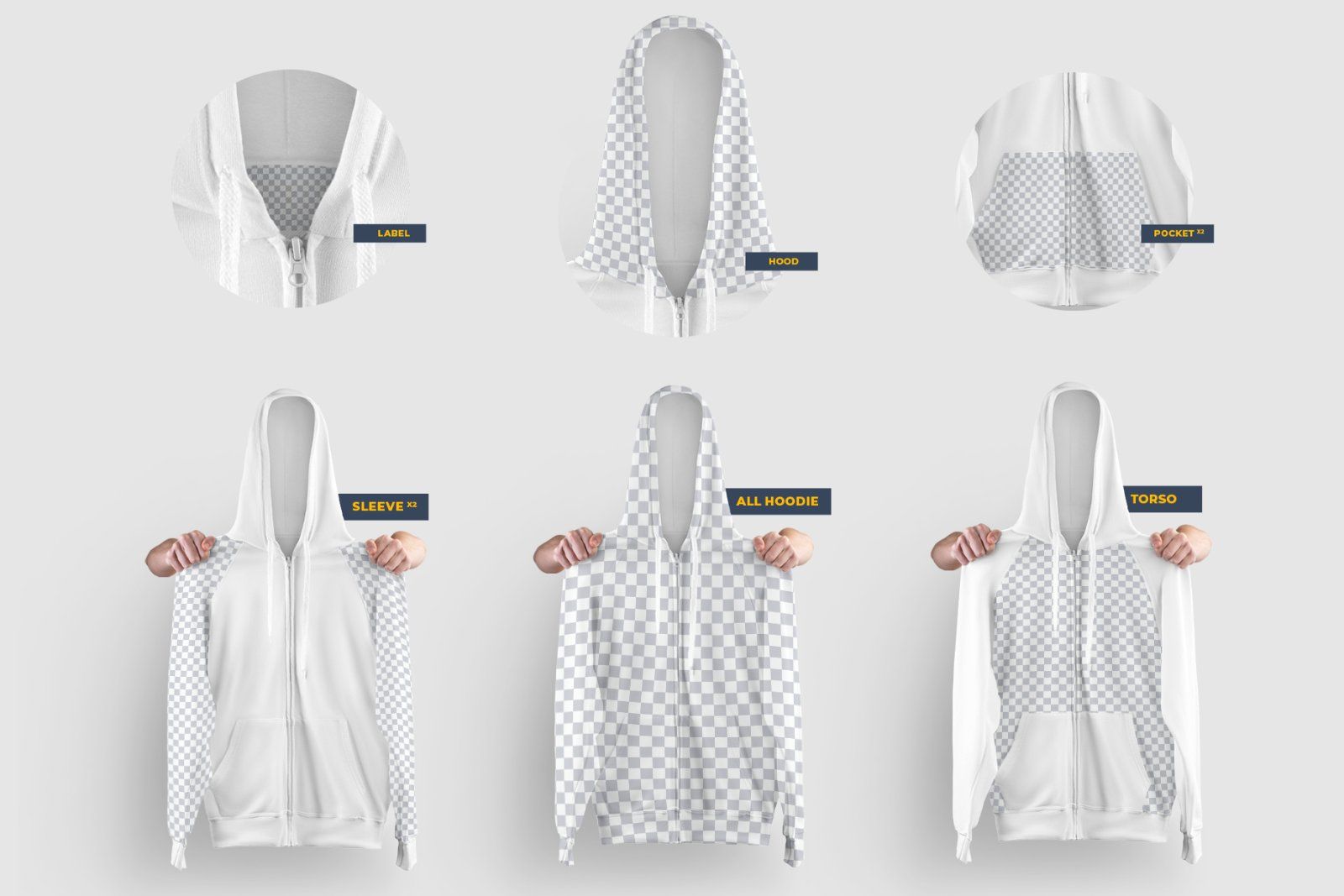 8 Zip Hoodie Mockups (Subject) — image 7