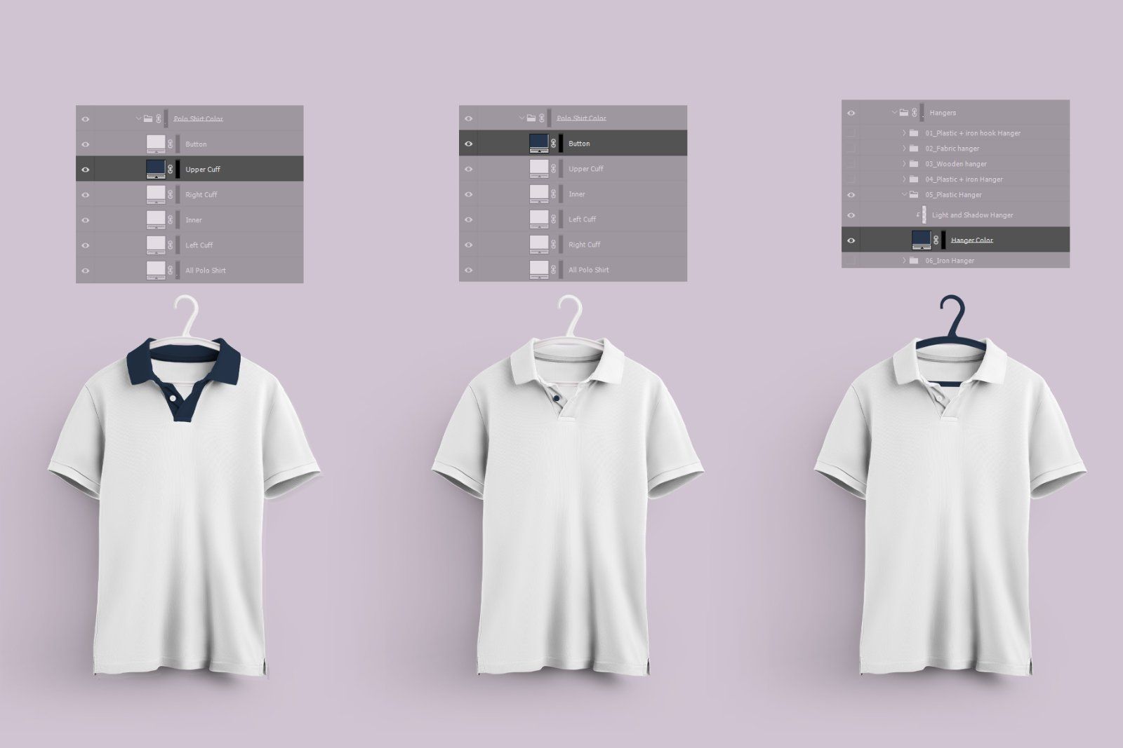 2 Mockups Polo On 6 Different Hangers — image 6