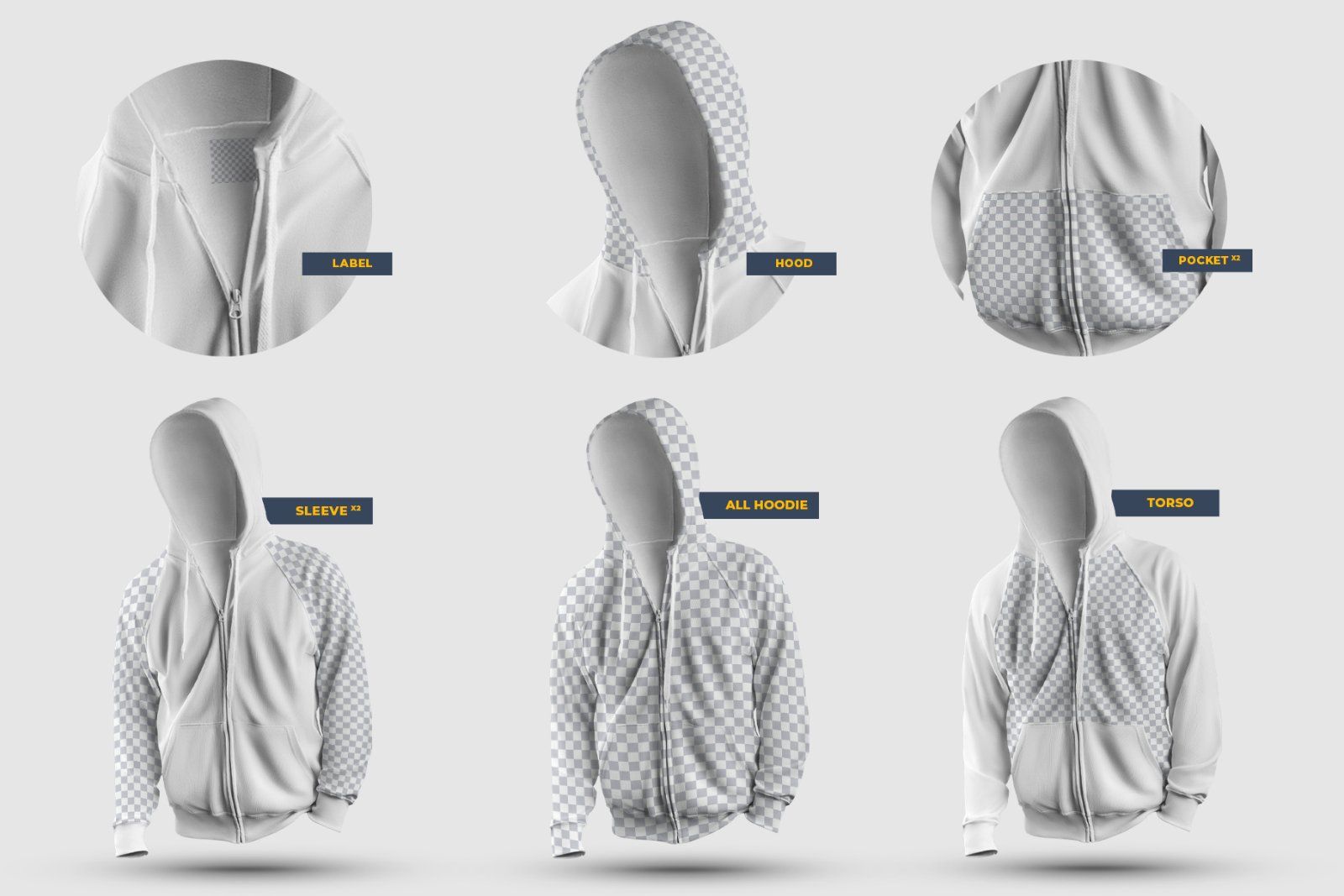 10 Men's Zip Hoodie Mockups 3D Style — image 7