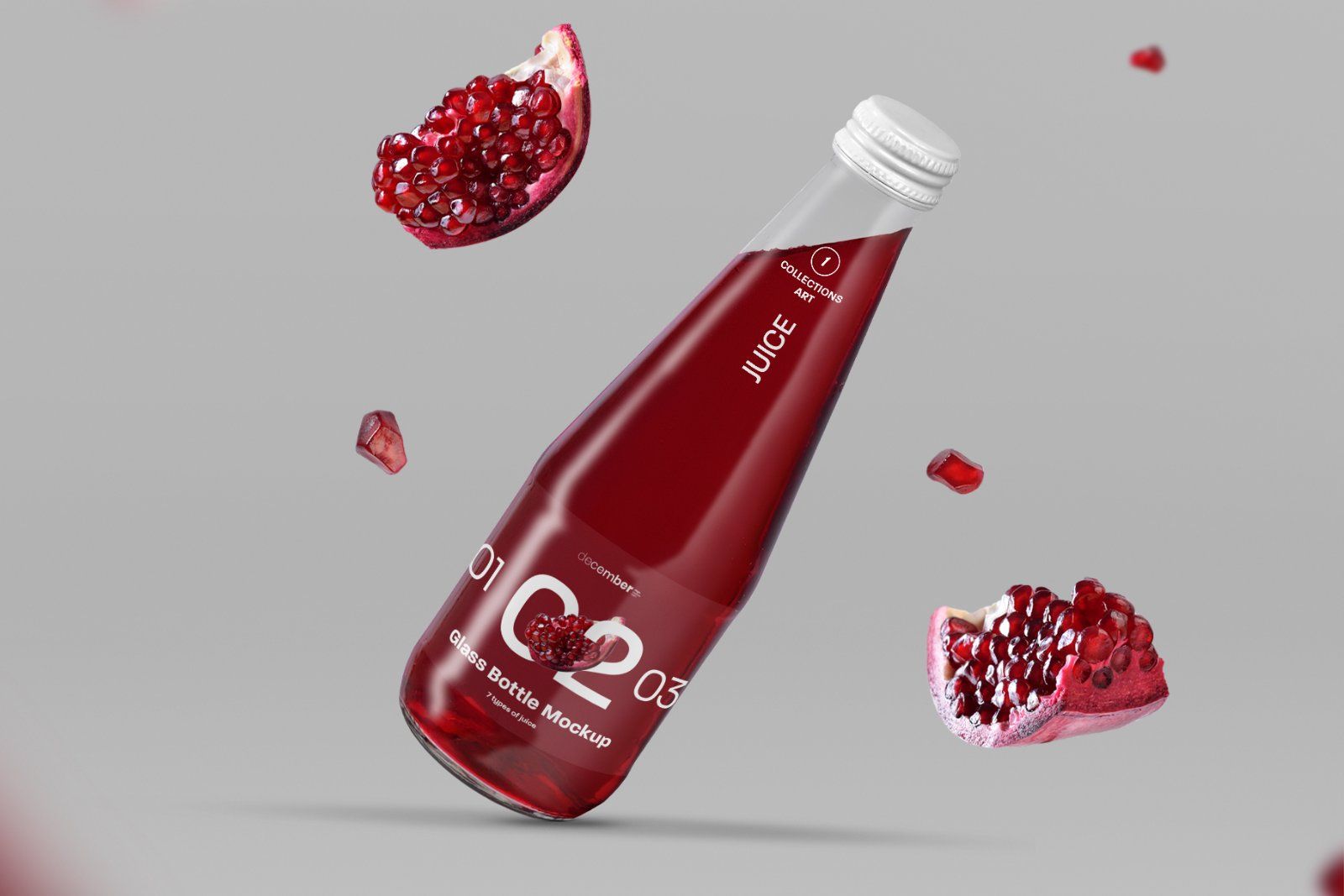 3 Mockup Glass Juice Bottle