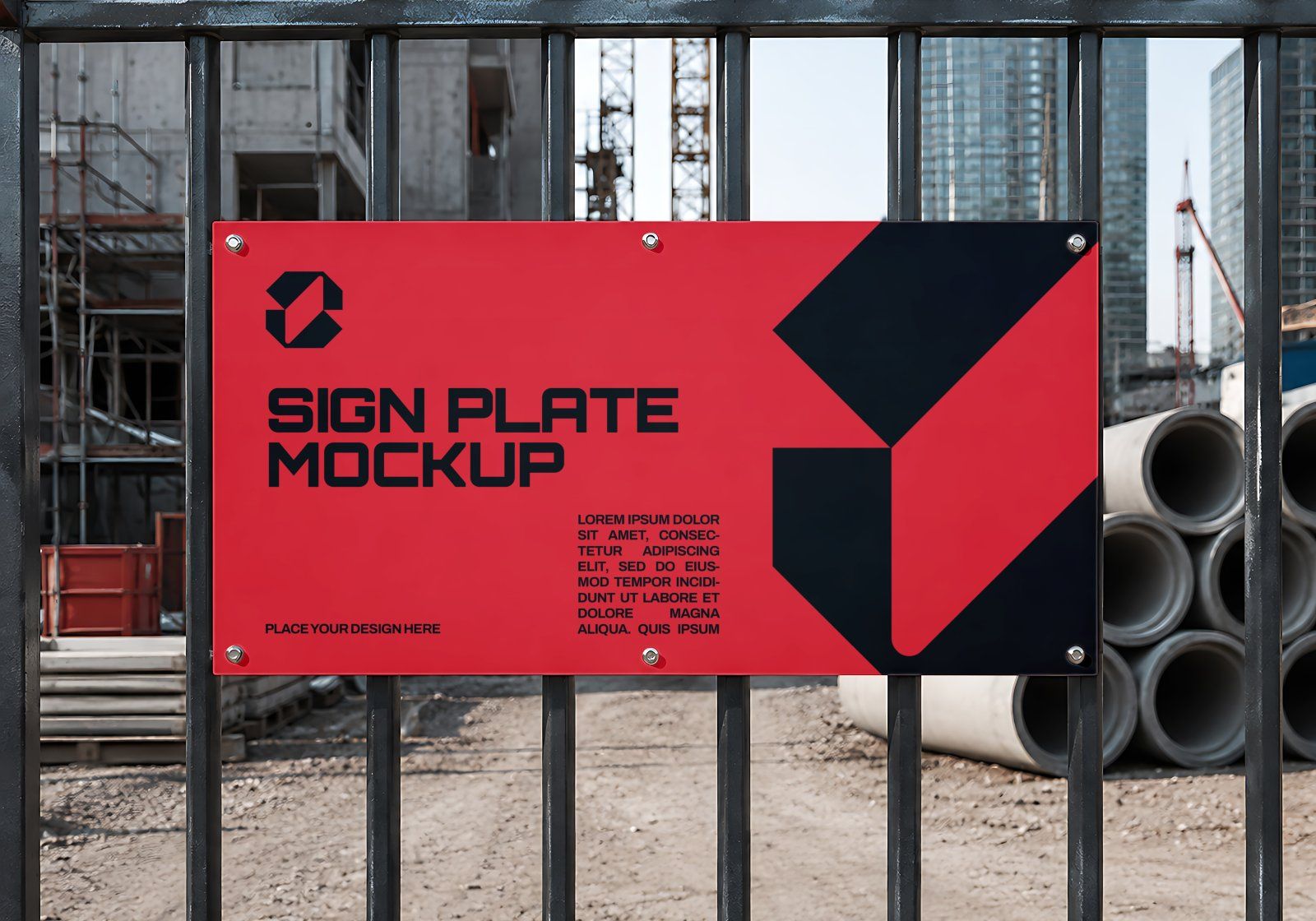 Premium Branding Red Constractor Mockup