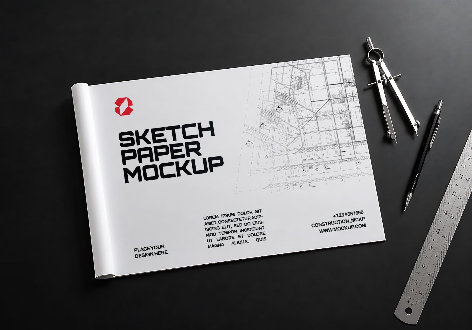 Premium Branding Red Constractor Mockup