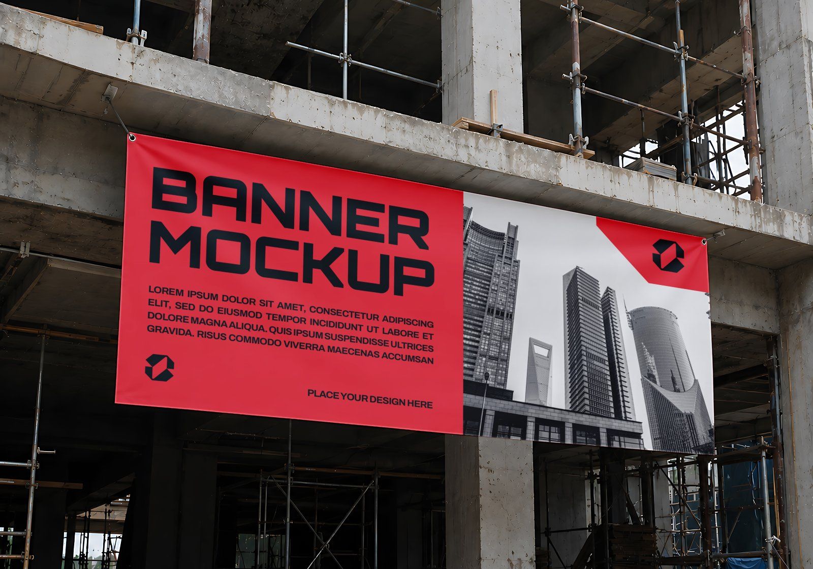 Premium Branding Red Constractor Mockup