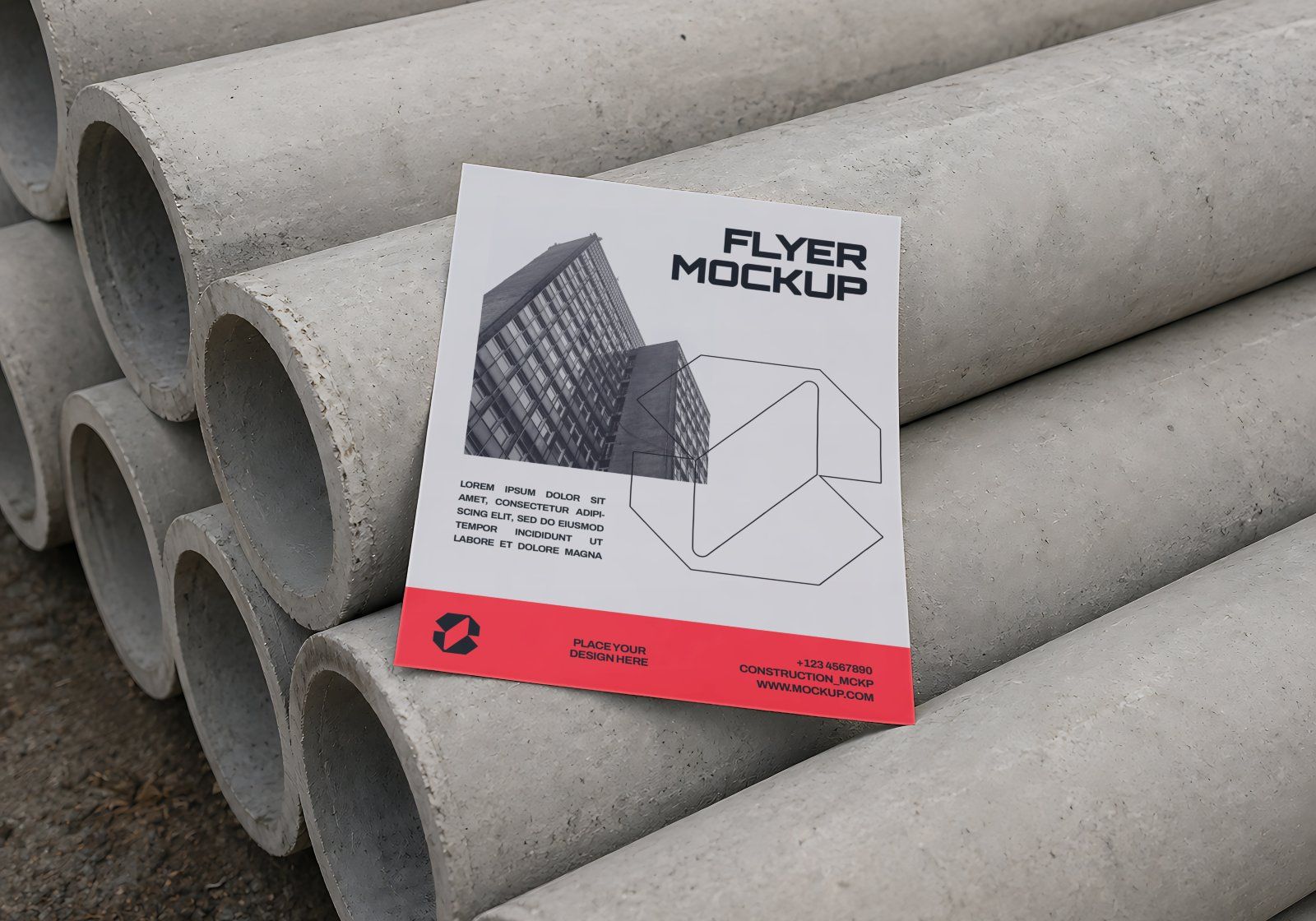 Premium Branding Red Constractor Mockup