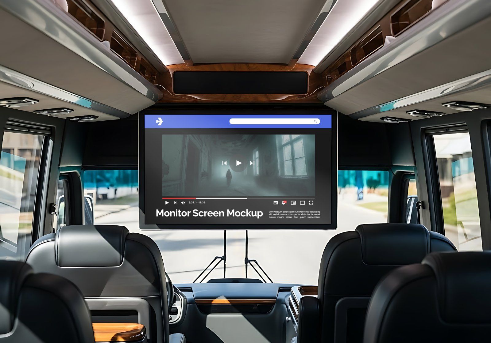 Premium Branding Bus Transportation Mockup