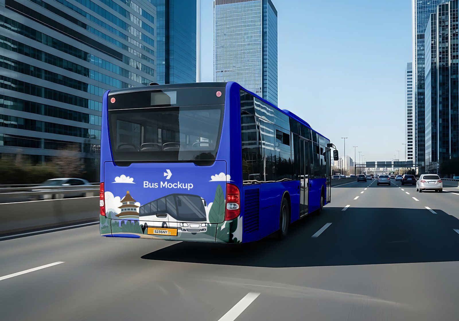 Premium Branding Bus Transportation Mockup