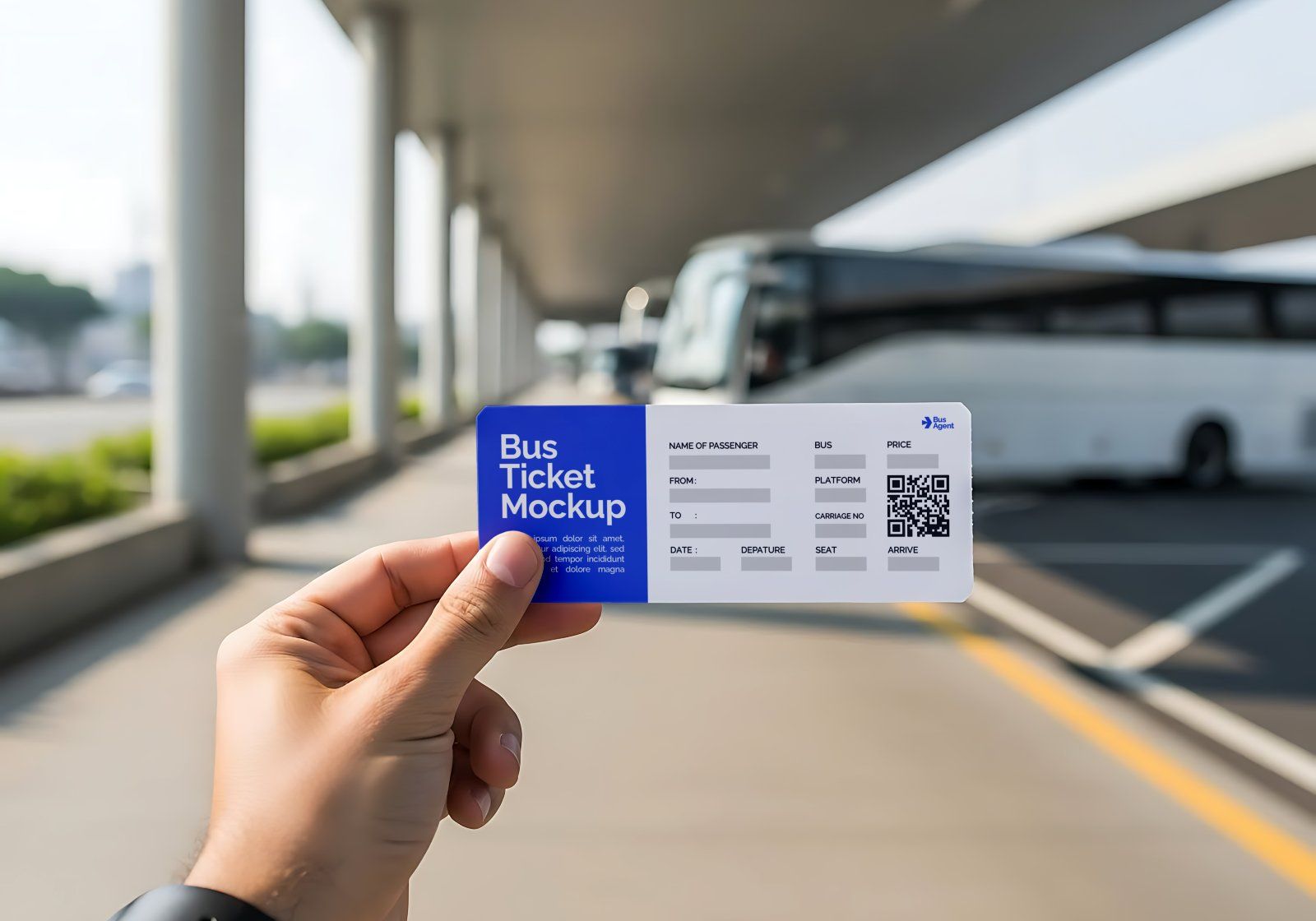Premium Branding Bus Transportation Mockup