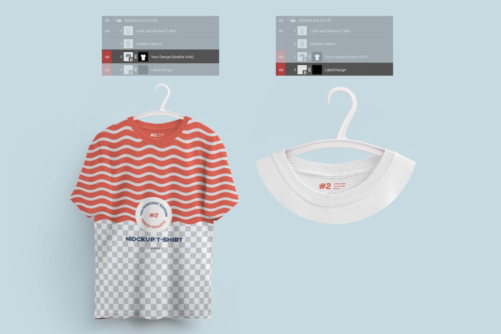 2 Mockups Oversized T-shirts On 6 Different Hangers — image 7