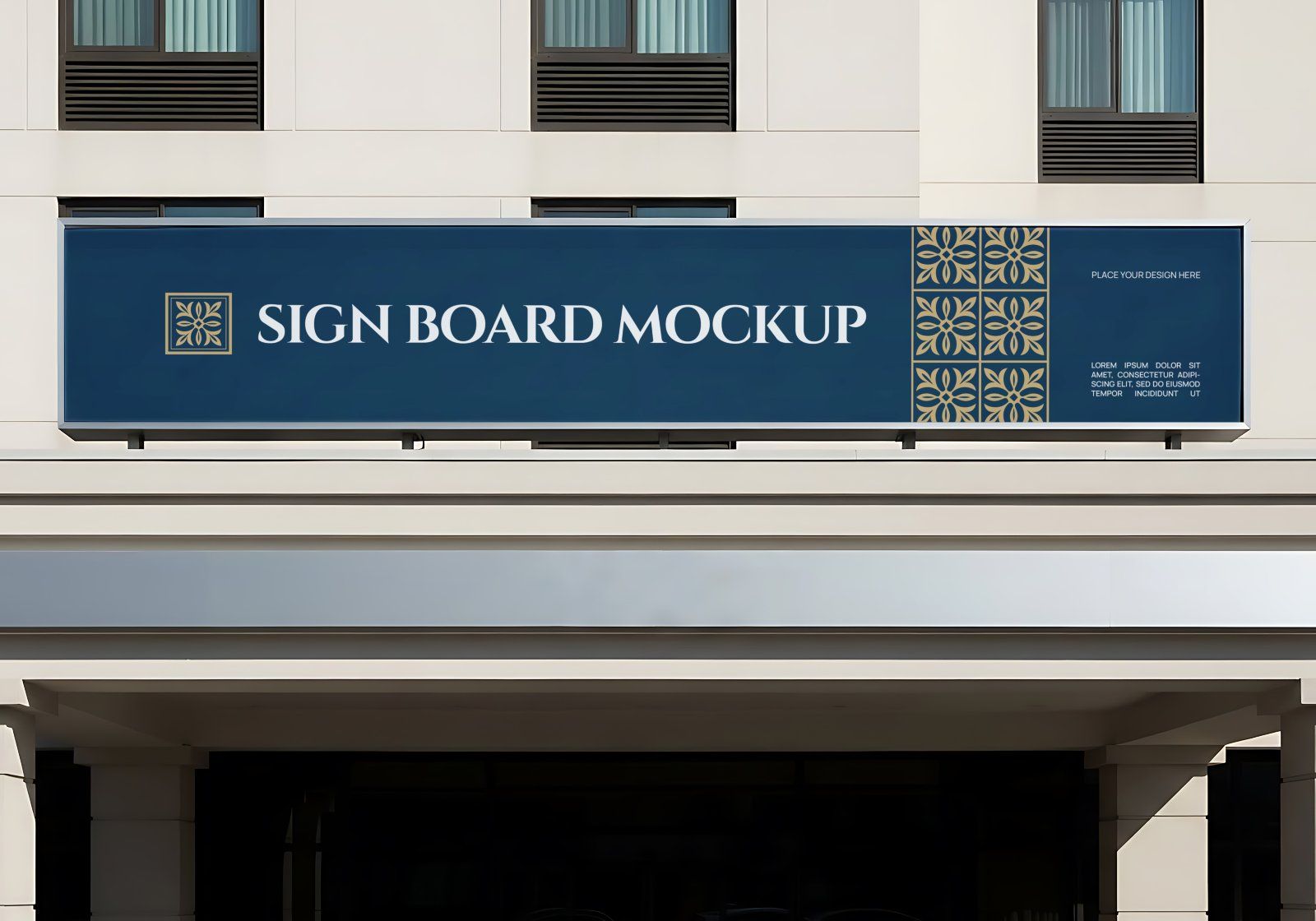 Premium Branding Blue Hotel Mockup V2