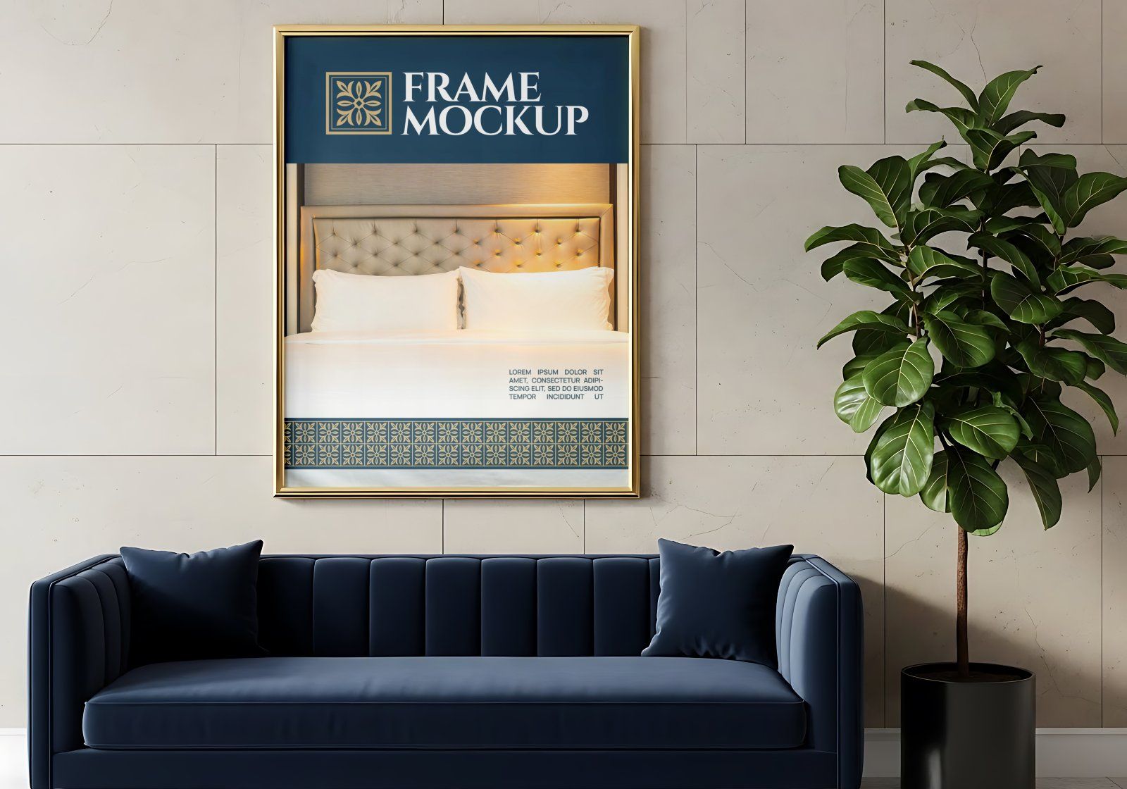Premium Branding Blue Hotel Mockup V2