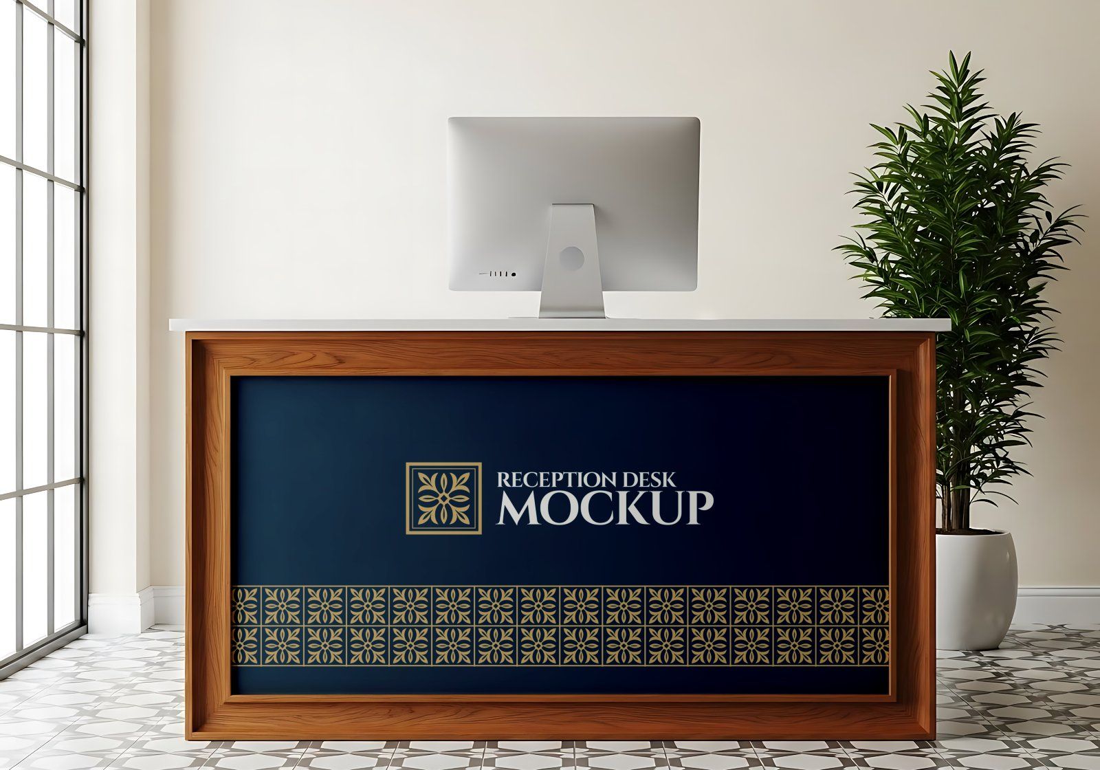 Premium Branding Blue Hotel Mockup V2