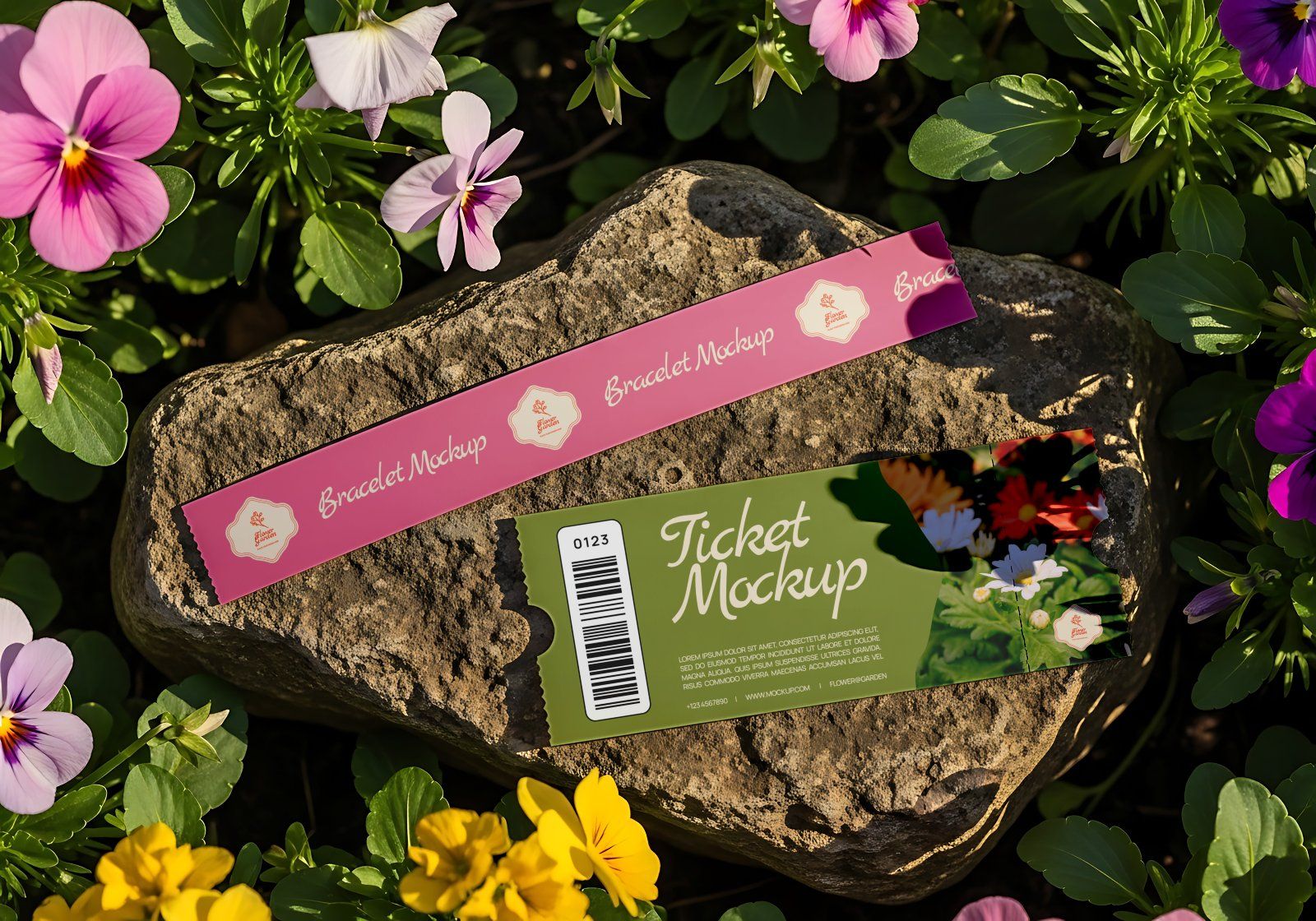 Premium Flower Garden Mockup Bundle PSD – Outdoor Branding & Floral Lifestyle Scenes