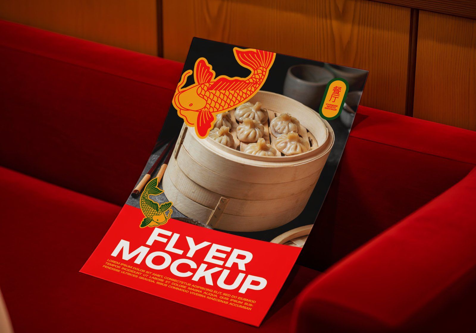 Chinese Restaurant Flyer Mockup Realistic PSD Template For Food Chinese Restaurant Flyer Mockup Realistic PSD Template For Food