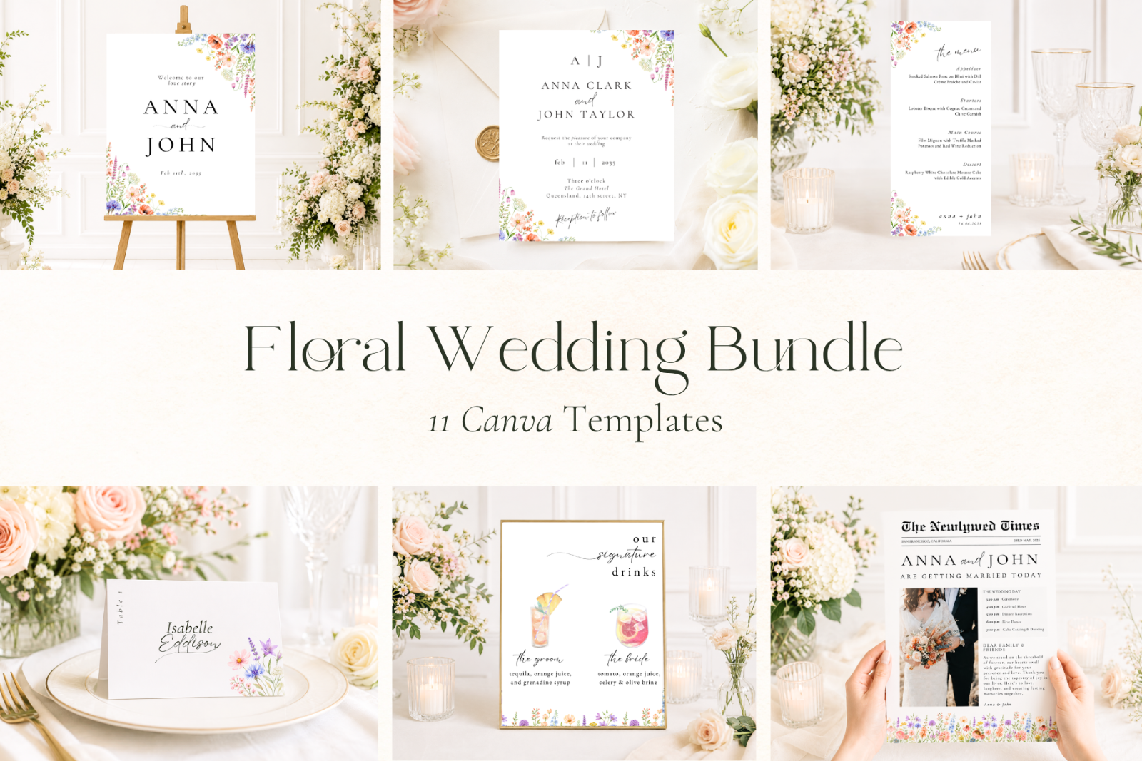 Floral Wedding Bundle for Canva — image 1