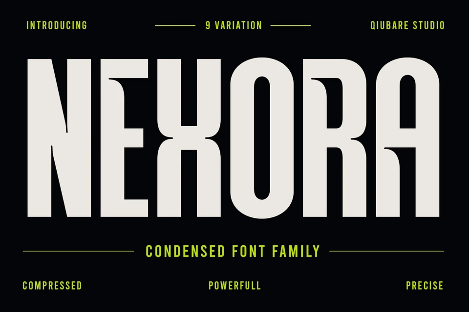 NEXORA - A Modern Condensed Display Font Family