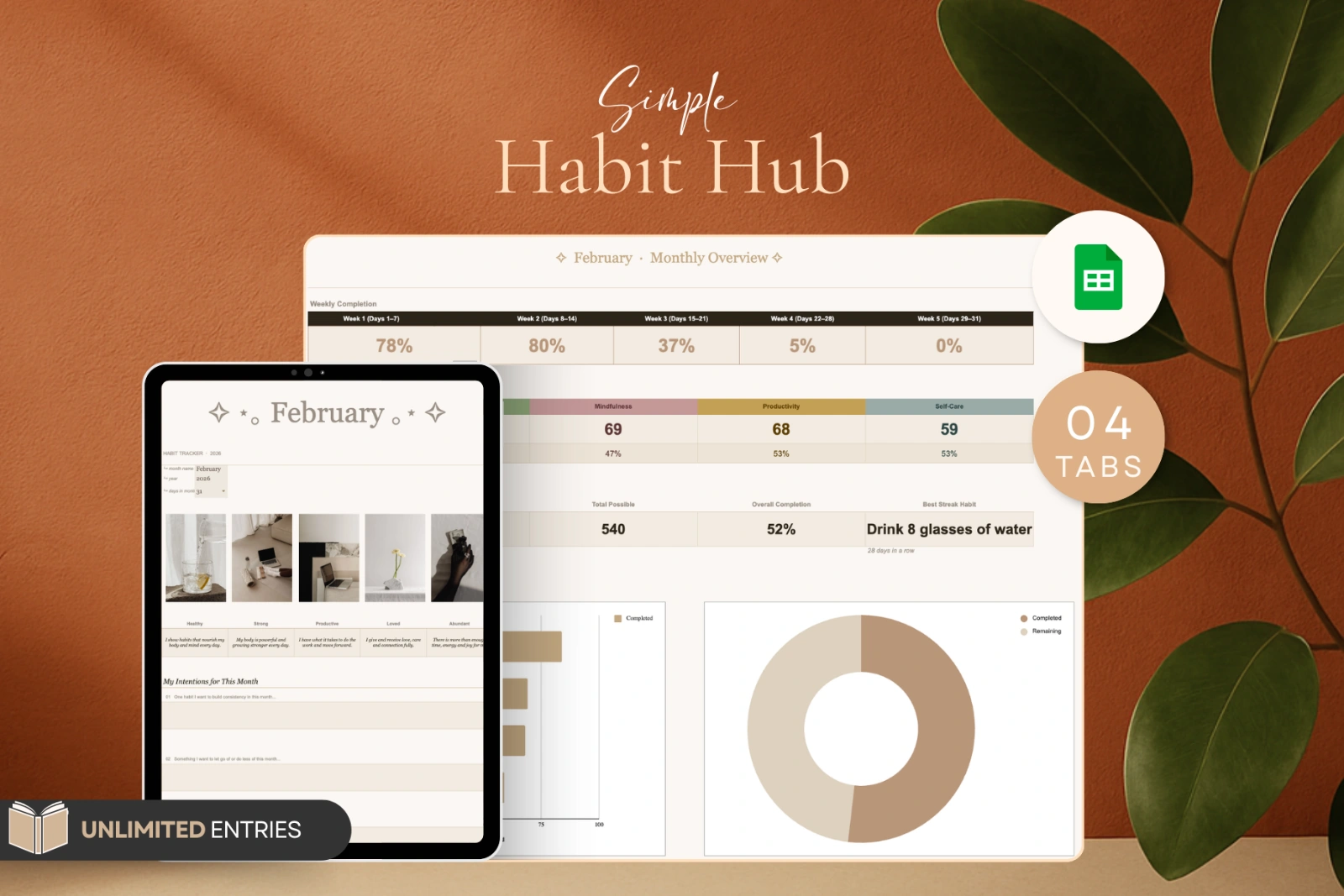 Simple Habit Tracker | Google Sheets — image 1