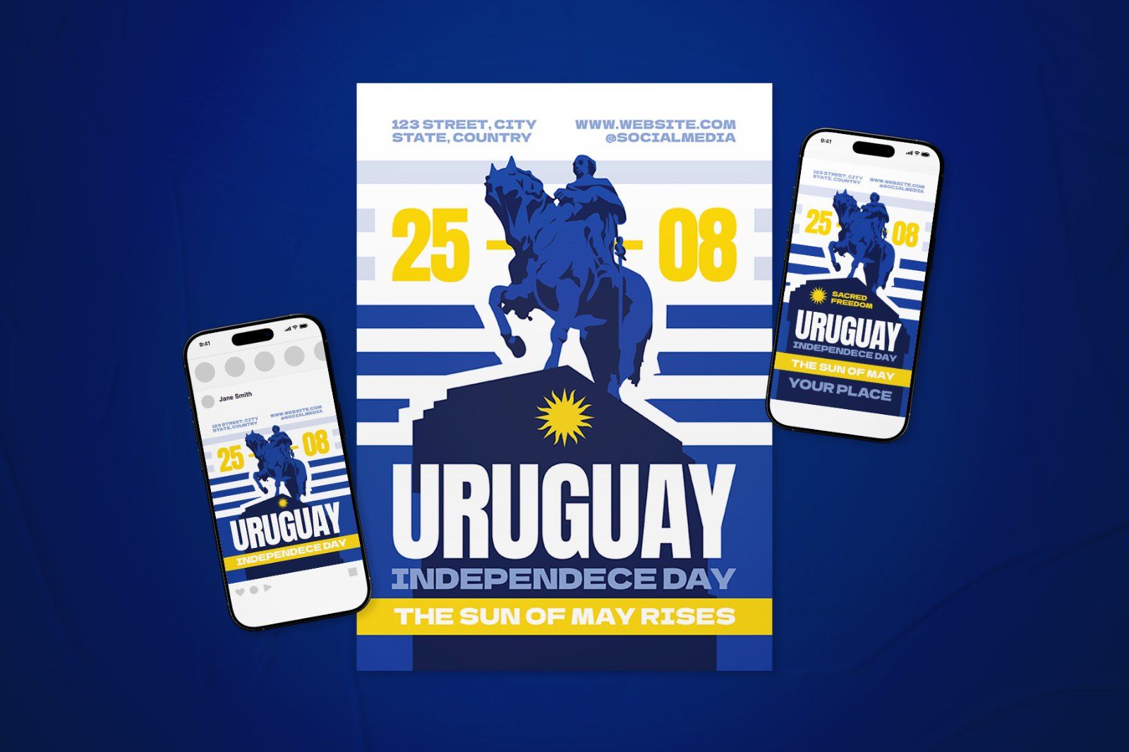 Uruguay Independence Day Celebration Flyer Set — image 2