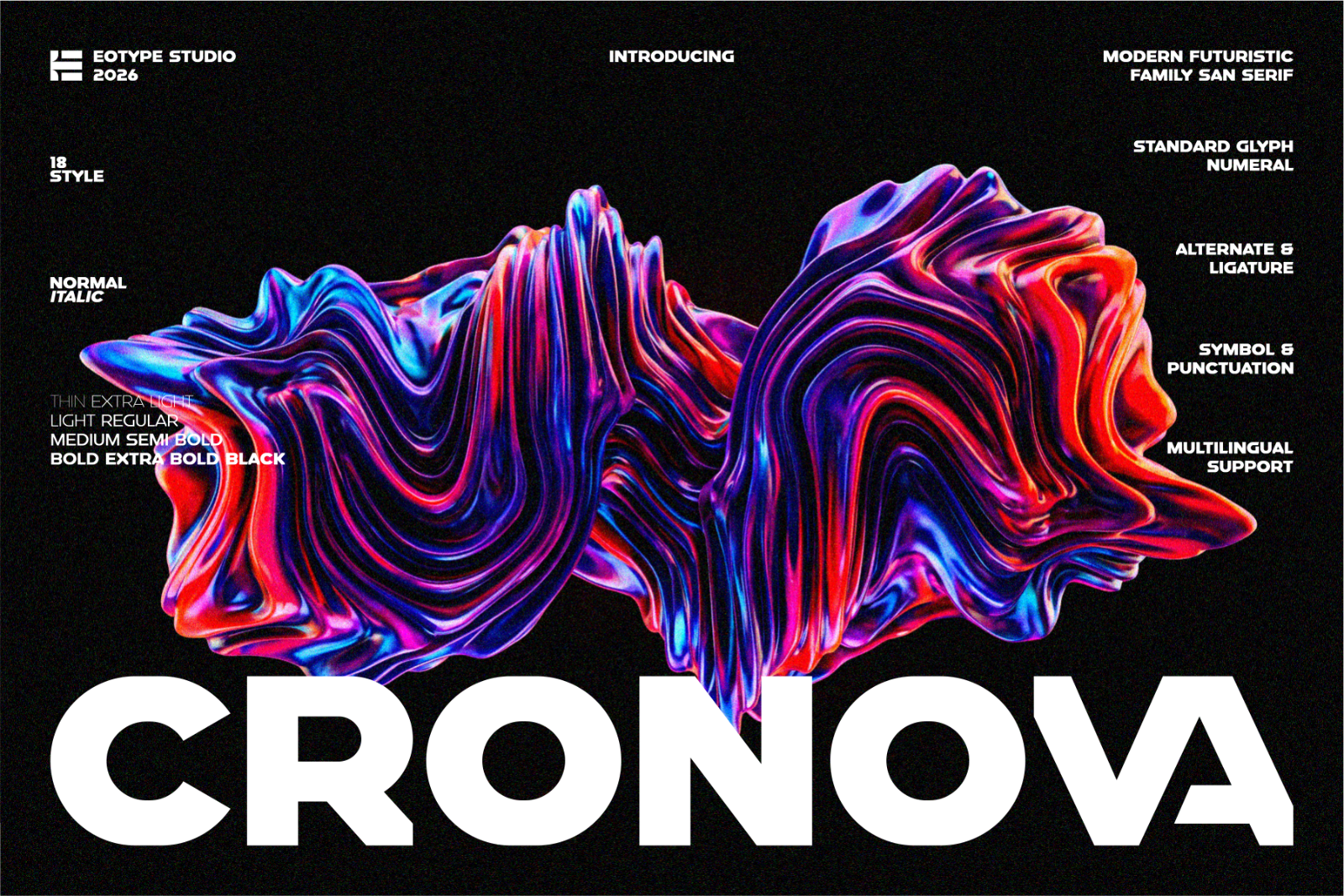 CRONOVA - Futuristic Display Typeface — image 1