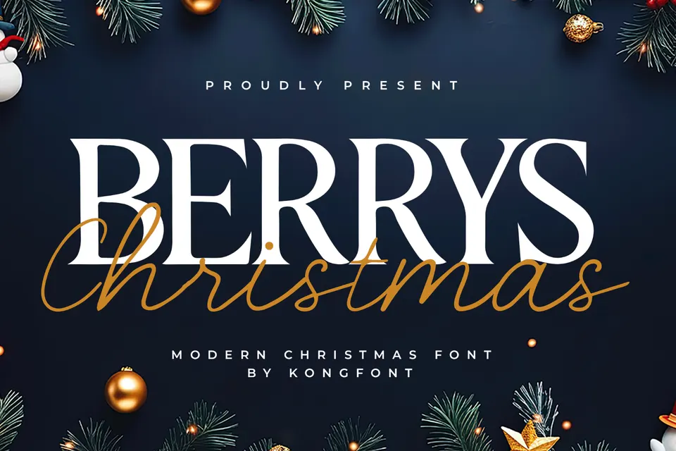 Berrys Christmas – Modern Christmas Font Duo