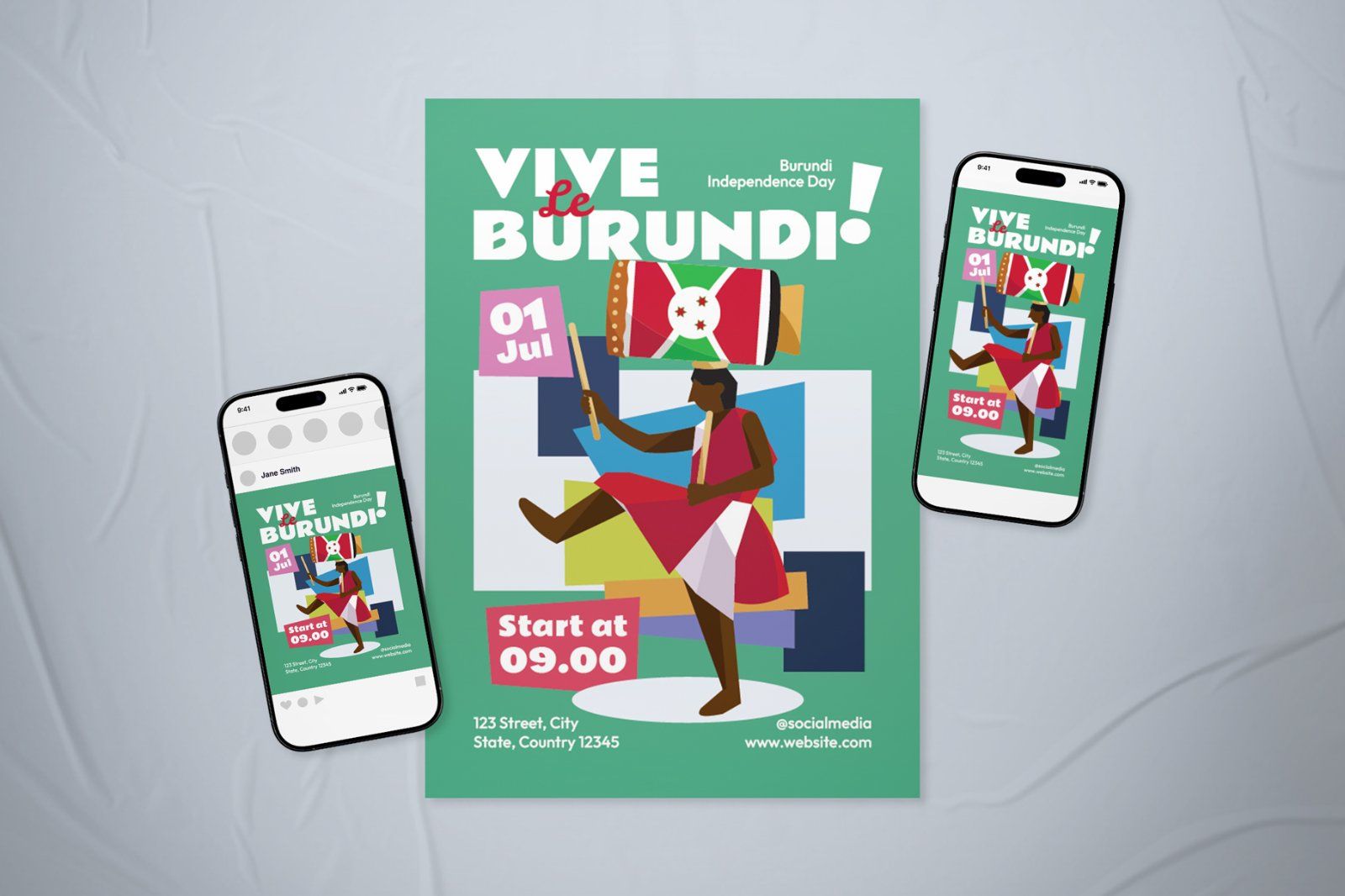 Burundi Independence Day Event Flyer Set — image 2