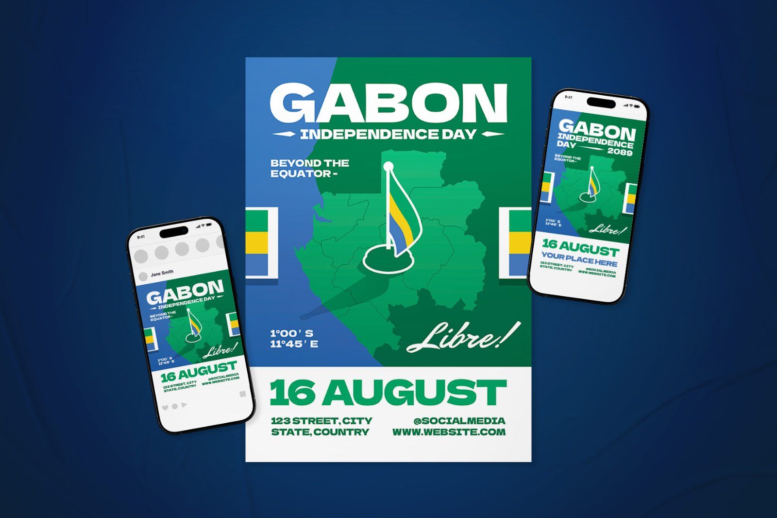 Gabon Independence Day Celeberation Flyer Set — image 2