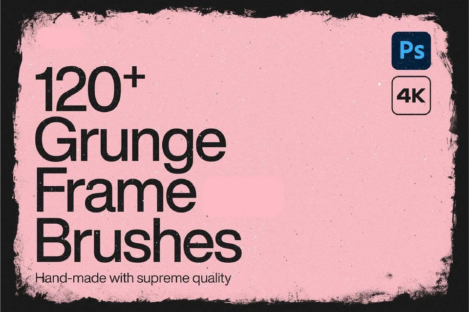 120+ Grunge Frame & Border Photoshop Brushes, Grunge Brushes, Distressed Textures, Grunge Background
