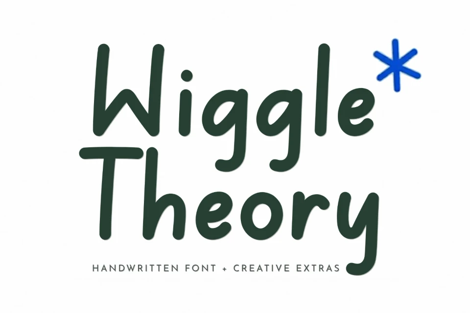 Wiggle Theory - Font with Doodles, Playful Rounded Lettering