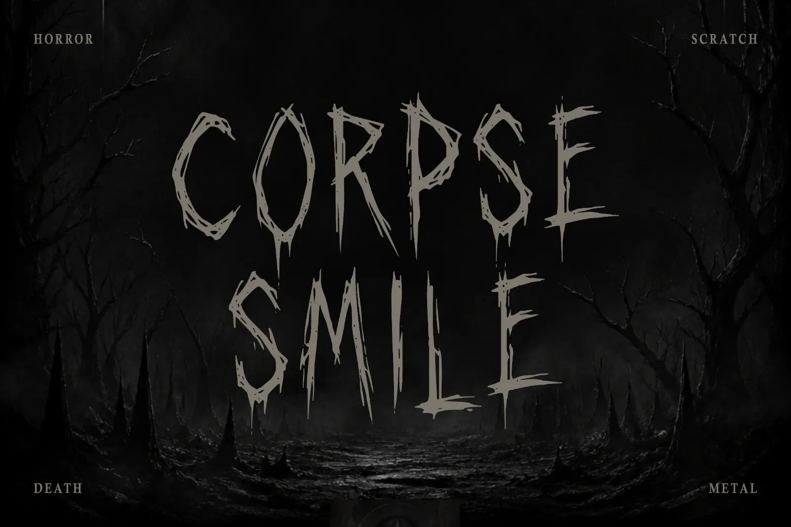 Corpse Smile – Scratchy Horror Display Font, Dark Gothic Typeface for Metal — image 1