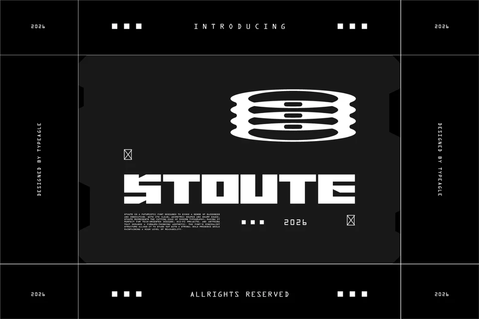 Stoute - Futuristic Display Font