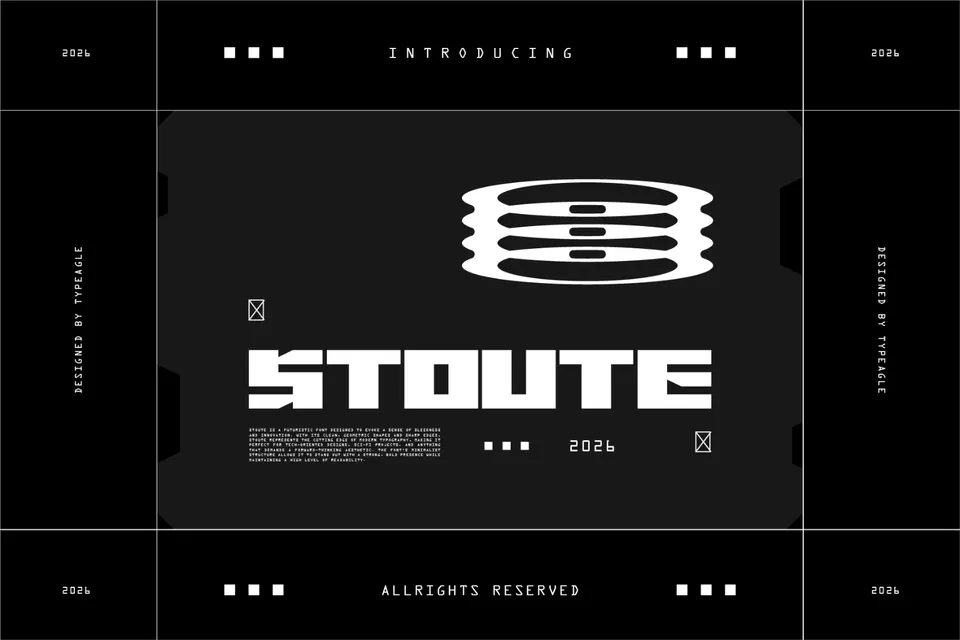 Stoute - Futuristic Display Font