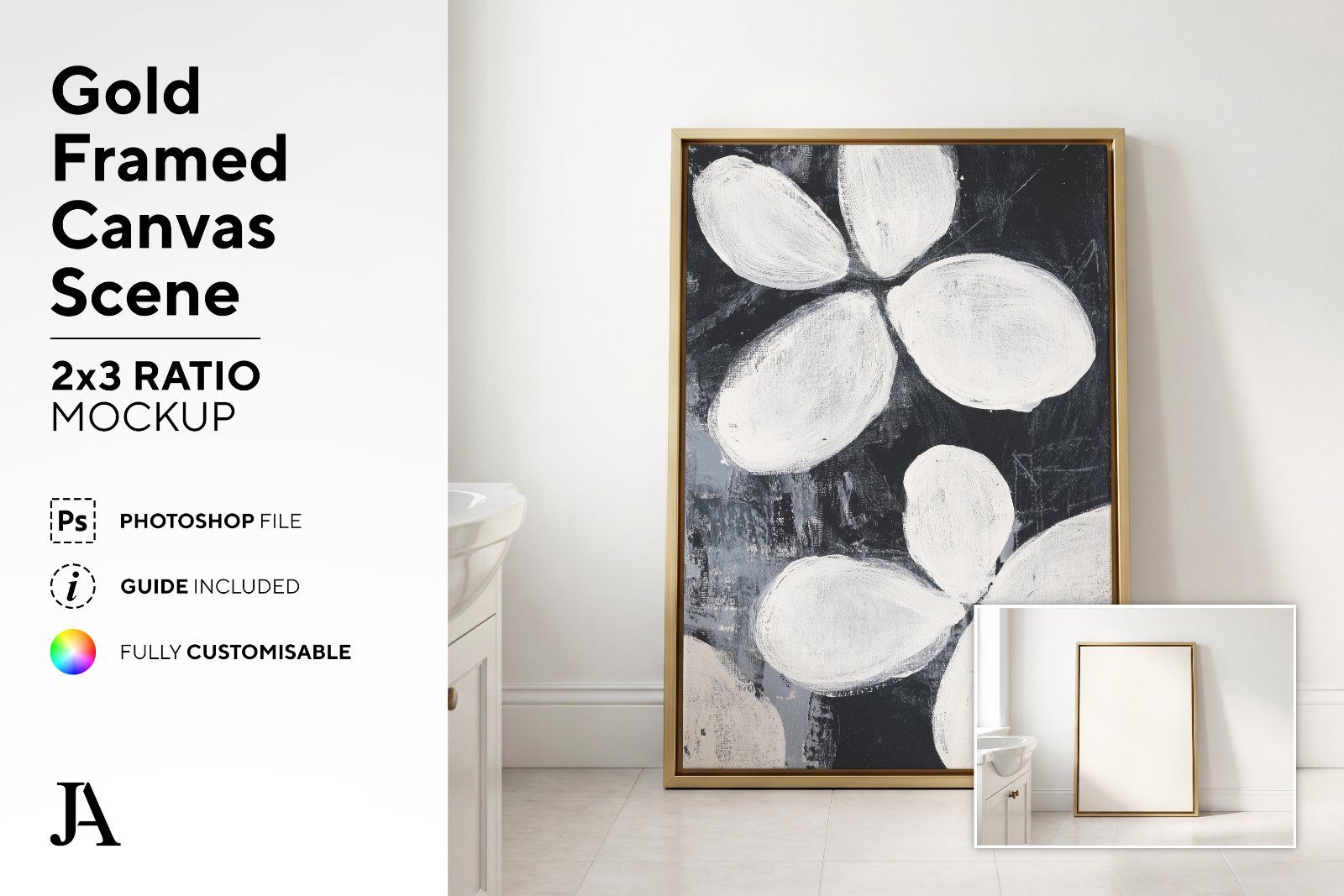 Gold Framed Canvas | 2x3 Ratio PSD — image 2