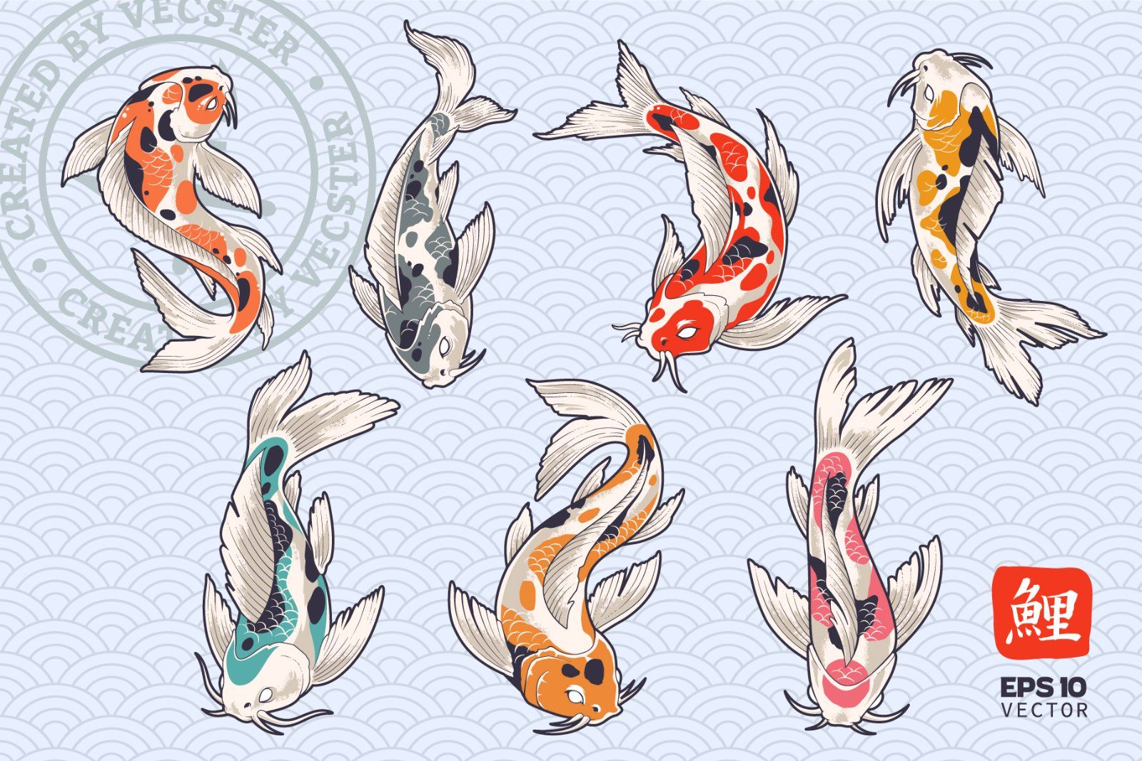Koi Fish Vector Set