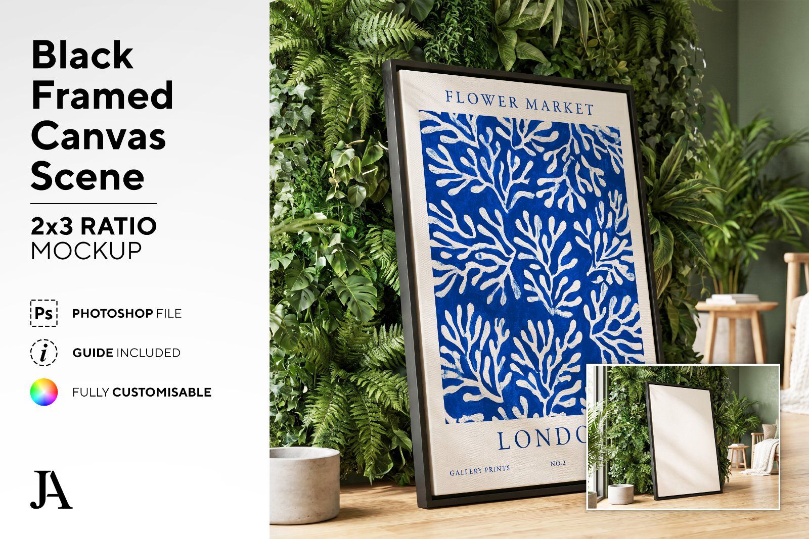 Black Framed Canvas | 2x3 Ratio PSD — image 2