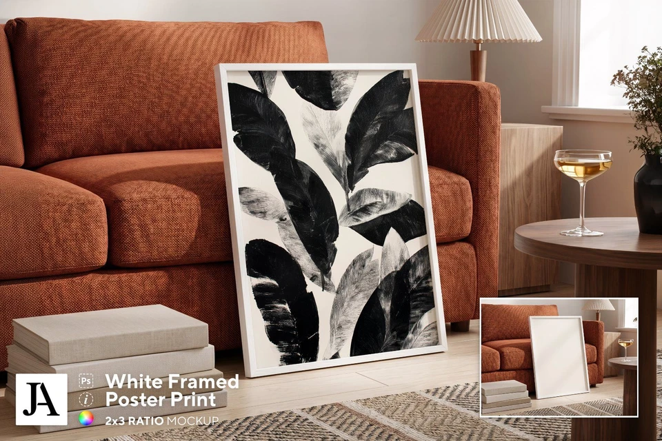 White Framed Poster | 2x3 Ratio PSD